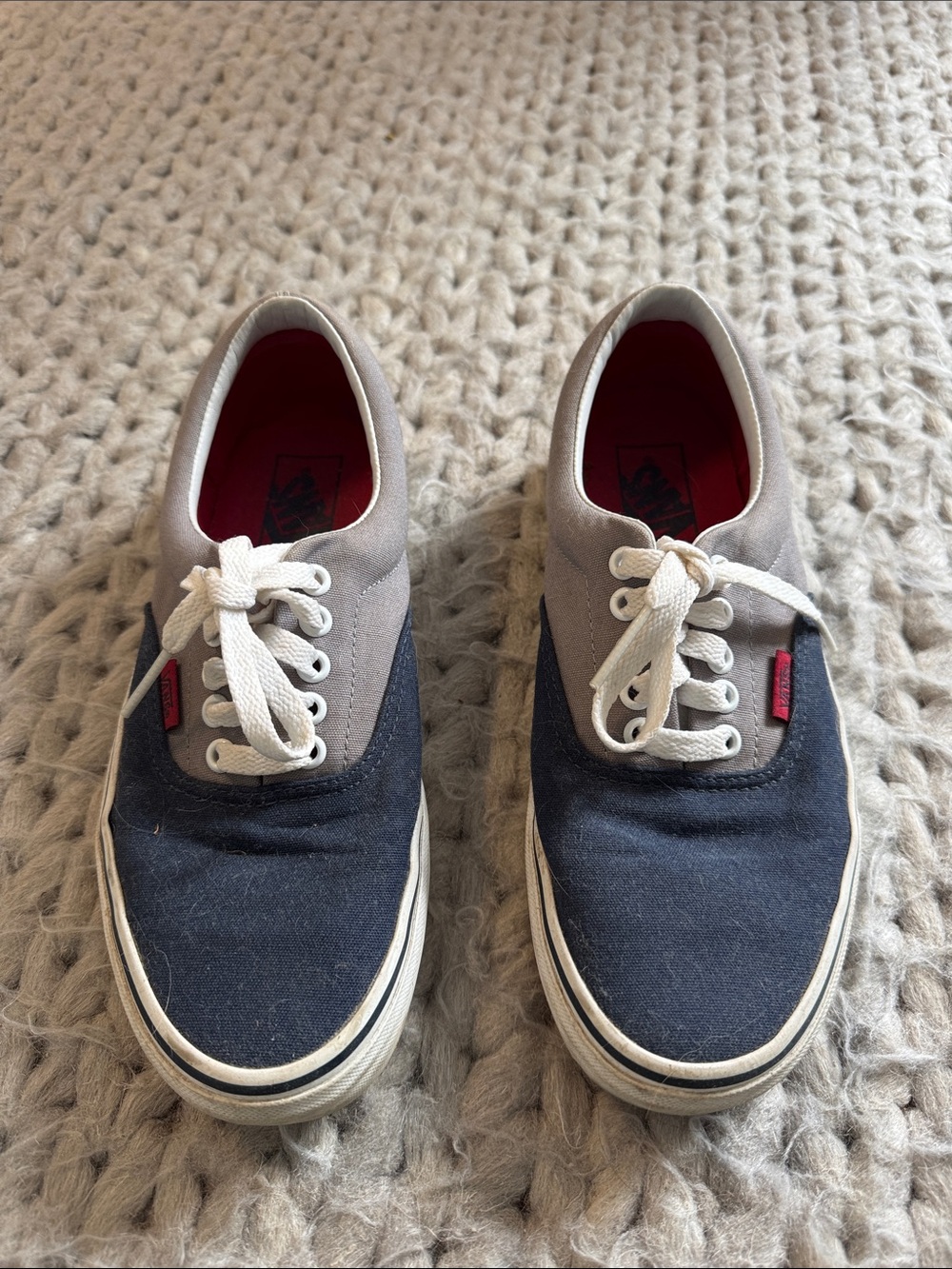 Men's Two-Tone Navy and Light Gray Canvas Sneakers
